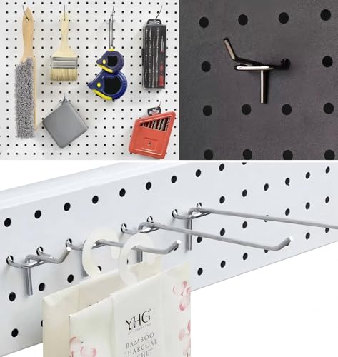 Bamboo's Grocery LoKii 60 Pack 2 Inch Silver Pegboard Hooks, 1/4" Heavy Duty Peg Board Shelving Hooks Organizer Accessories, Peg Board Tool Hangers - size: 2 Inch 60 Pack