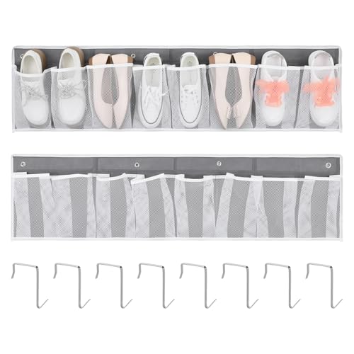 2 Pack RV Shoe Storage Solutions, Hanging Shoe Organizer with 8 Large Pockets