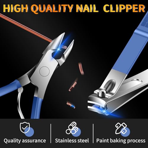 Manicure Set 16Pcs Nail Clippers Set Manicure Kit Professional Stainless Steel Pedicure Kit Nail Care Kit for Women Men with Luxurious Travel Bag, Suitable for Home, Travel, and Salon (Blue) - color: 16Pcs-Blue