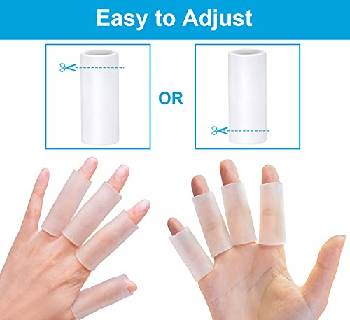 Sumifun Finger Sleeves, 8PCS Gel Thumb Finger Tubes for Arthritis, Trigger Finger Pain, Silicone Fingers Protector for Golf, Basketball, Golf, Rugby, Cracked Finger - color: 4pair(8pcs)