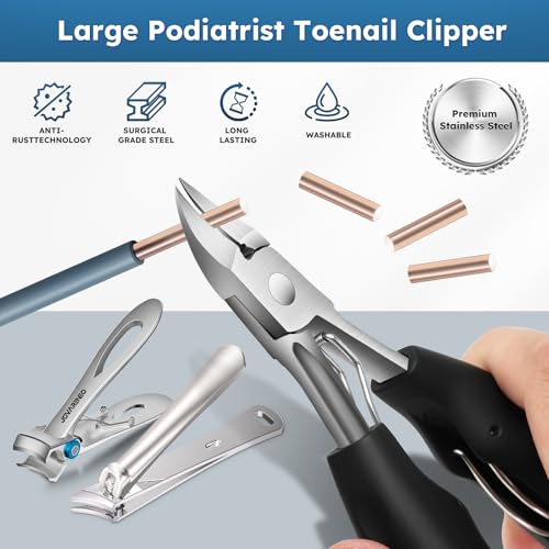Nail Clippers for Seniors, Heavy Duty Ingrown Toenail Clippers with Long Handle， Wide Jaw Fingernail Clippers and Slanted Nail Cutter for Thick Nail for Men Women Pregnant Elderly 5Pcs - size: Wide Jaw 5pcs
