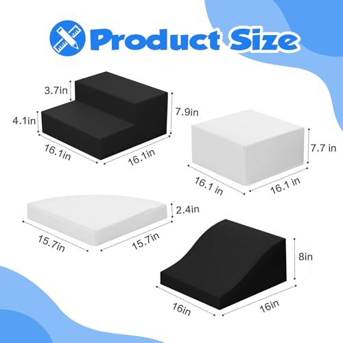 TODIBY 4-Piece Soft PU Leather Toddlers Climbing Toys, Baby Foam Climbing Blocks for Toddlers 3, Indoor Climb and Crawl Activity Play Set, Foam Play Gym Climbing Structures (Black and White) - style: Black/White