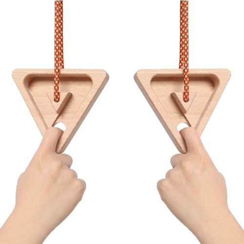 HRVEOCEI Climbing Hangboard for Rock Climbing Training – Wooden Fingerboard with Multi-Grip Design – Strengthen Fingers & Grip – Easy Mount for Home & Gym - color: Brown 2