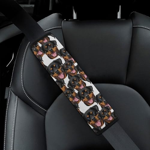 2 Pack Universal Fit Car Seat Belt Pad for Adult Use, All Vehicles, Rottweiler Dogs Seat Belt Covers Cushion, Anti-Slip Pad - color: Pattern 314