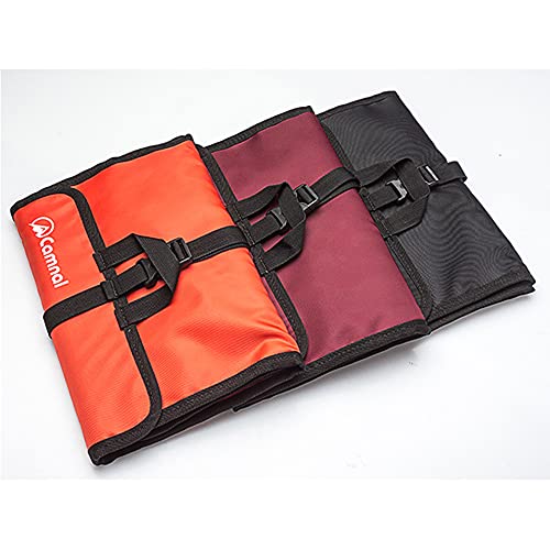 Climbing Quickdraw Hanging Storage Bag, Carabiner Hook Gear Equipment Parts Collections, Durable Foldable Bundled Roll Waterproof Bag(Orange)