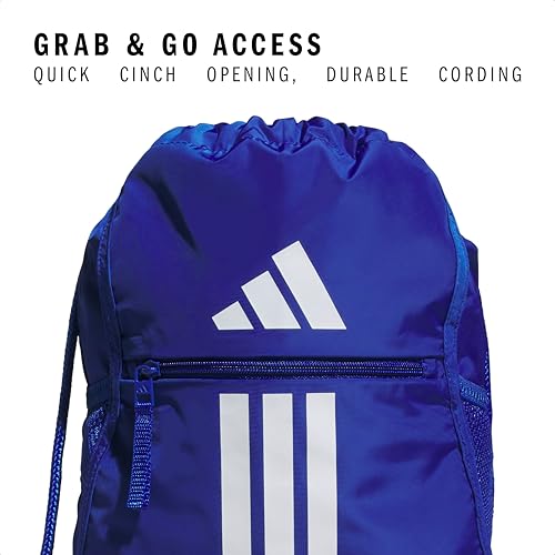adidas Alliance Sackpack – Drawstring Backpack for Sports, Small Gym Bag, Team Royal Blue/3, OSFA - color: Team Royal Blue/3