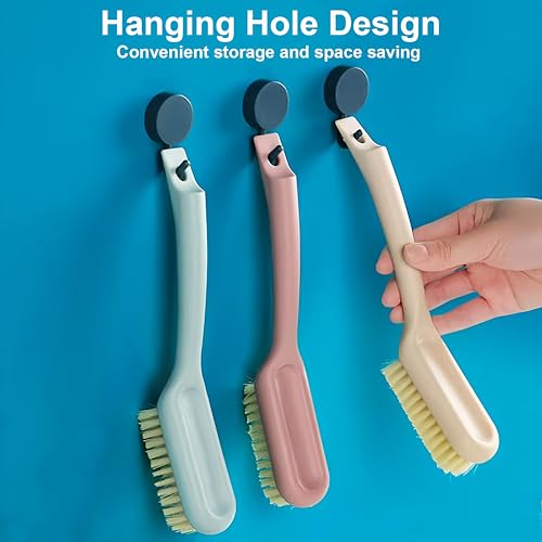 3 Pack Shoe Brush for Cleaning Shoe Scrubber Brushes Shoe Cleaner Brush | Shoe Cleaning Brush with Ergonomic Long Handled Gentle Soft Bristle Scrub Brush for Sneakers,Tennis,Canvas,White Shoes