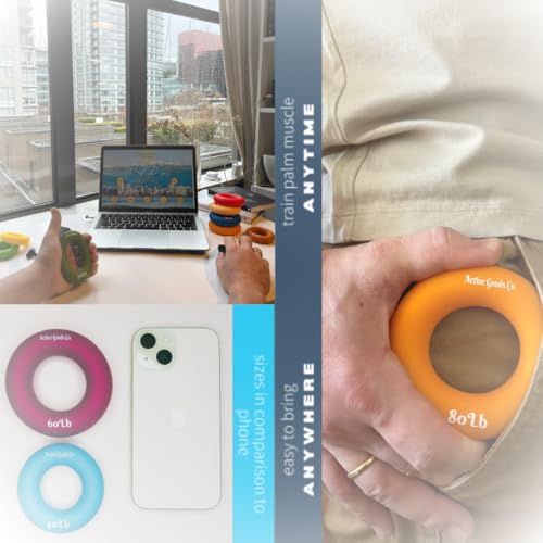 Hand Exerciser - PROFESSIONAL GRADE, Set or Single, Different Sizes. Visit to see more! Bague classique en silicone parfaite pour améliorer la force, la puissance et la vitesse dans les poignets. - size: 9 Set - 30-50-60-80-100-125-175-225 lb