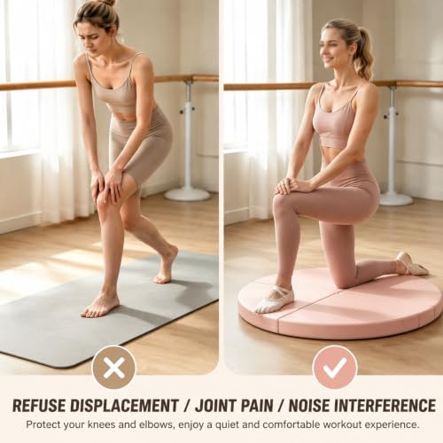 Pole Dance Mat, Folding Pole Crash Mat for Home, PU Leather Skid Proof Covering, Portable Safety Round Dancing Cushion for Home Studio Fitness - size: 120x5cm/47.2x2in