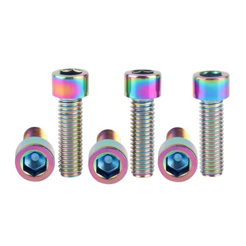 6Pcs Bike Screws M6x10 12 16 18 20 25 30 35mm Stainless Steel Socket Head Cap Allen Hex Bolt (Ranibow, M6 x18mm) - color: Ranibow, size: M6 x18mm