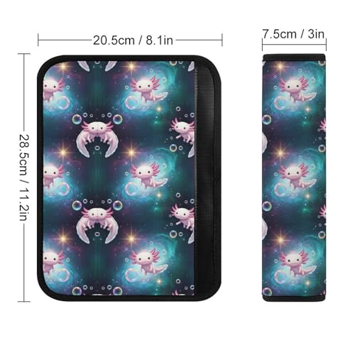 Universal Fit Seat Belt Cover for Adult Use, Stroller Pushchair High Chair, 2PCS Animal Galaxy Cute Kawaii Axolotl Harness Pads Strap Shock Absorption - color: Pattern 761