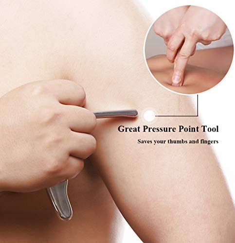 Stainless Steel Trigger Point Massage Tool-Deep Tissue Massage- Reflexology Acupressure Massage Tools for Myofascial Release Relief Pain | Ergonomic stainless steel pressure arm targets muscle knots and hard-to-reach areas with less hand strain
