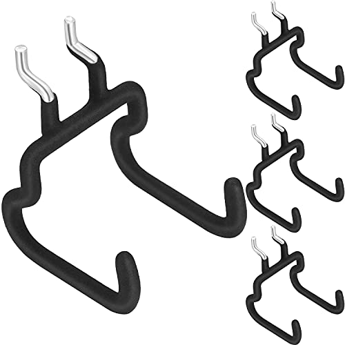 Hotop 4 Pack Pegboard Drill Holder Hooks, Black Metal Peg Board Hooks for Hanging Power Tools, Utility Hook for Garage Tool Organizer, Workbench, Craft Room and Wall Storage(2.75 x 2.56 x 3.54 Inch) - size: 2.75 x 2.56 x 3.54 Inch