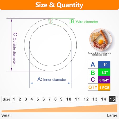 BEYOURD Metal O Rings, 304 Stainless Steel Welded Hardware Rings for Dog Collars & Leashes, Macrame, Ropes, Hanging Straps - color: Id150mm, size: WD12mm