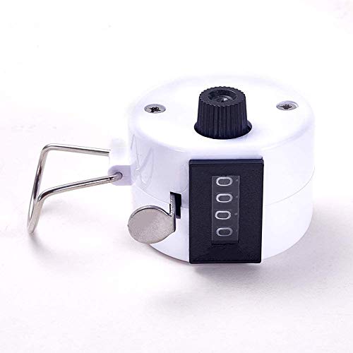White Deer Hand Tally Counter 4 Digit Number Dual Clicker Golf Handy Convenient - color: white
