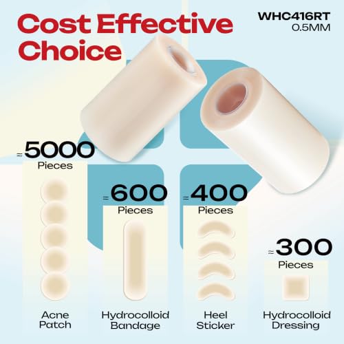 LIFARA Hydrocolloid Roll for Wound Care - Cut-to-Size, Extra Large Hydrocolloid Patch Bandages with Self-Adhesive, Waterproof, First Aid Kit Essential (4in*16ft, 19.7mils/ 0.5mm Thickness) - size: 4in*16ft, 19.7mil/ 0.5mm Thickness