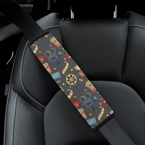 2PCS Movie Lovers Cinema Seat Belt Cover Breathable Seat Belt Cushion for Adults and Children, All Vehicles, Comfortable Driving - color: Pattern 432