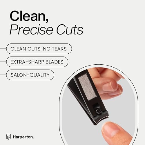 Nail Clippers for Thick Nails - 2 Pack Heavy Duty Toenail & Fingernail Clippers for Men Precision Stainless Steel Cutter Set with Travel Case (Black) - color: Black