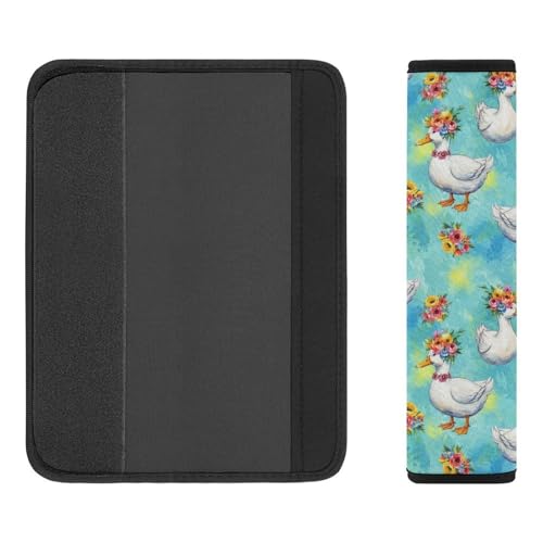 2 Piece Flowers Duck Floral Car Seat Straps Shoulder Pads Universal Fit Automotive Seat Belt Protector for Kids, Car Seats Pushchair Strollers High Chair Pushchair - color: Pattern 669