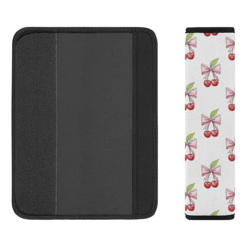1 Pair Universal Soft and Comfortable Car Seat Belt Pad for Girls and Boys, Most Cars, Cute Cherry Pink Bow Harness Pads Strap, Neck and Shoulder Support - color: Pattern 305