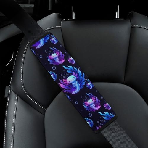 2PCS Lovely Axolotls Gifts Axolotl Seat Belt Cover Breathable Automotive Seat Belt Protector for Adult Use, Most Cars, Pressure Relief - color: Pattern 491