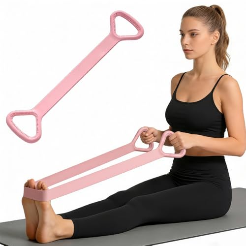2026 New Figure 8 Resistance Band with Handles, Elastic Bands for Working Out,Arm,Back,Shoulder Training Elastic Ropes,Exercise Equipment for Yoga, Pilates,Physical Therapy Stretching - color: Pink