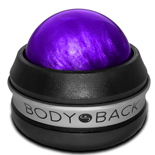 Body Back FSA Eligible Manual Massage Roller Ball | Deep Tissue Roller & Lacrosse Ball - Handheld Massager for Sore Muscles & Joint Pain | 360° Mobility Therapy Ball for Athletes & Fitness Recovery - color: Purple