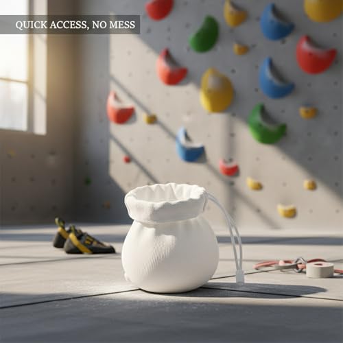 Climbing Chalk Bag with Drawstring Closure, Durable Oxford Cloth Bouldering Pouch for Rock Climbing & Gym Training
