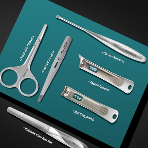MR.GREEN Manicure Sets Light Luxury Nail Clipper Kits Personal Care Tools Fashion Contrasting PU Case (Mr-8884) - color: Mr-8884