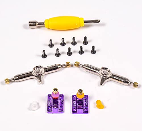 Fingerboard Trucks with Upgraded Urethane Bushings and Pivot Cup,34mm 32mm Width,Normal Kingpin (Purple, 34mm) - color: Purple, size: 34mm