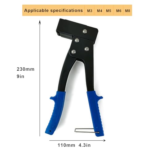 Heavy Duty Wall Anchor Gun Metal Setting Tool for Hollow Wall Anchor Plasterboard Fixing (M3 M4 M5 M6 M8)