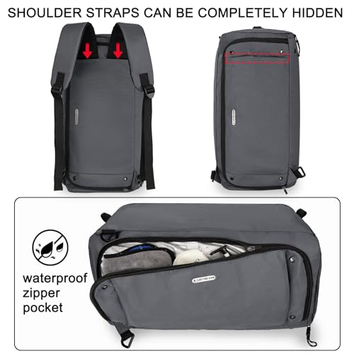 Goloni Gym Bag for Men & Women,40L Large 3 in 1 Sports Travel Duffel Bag with Shoes Compartment and Wet Pocket,Weekender Overnight Backpack,Grey - color: Grey