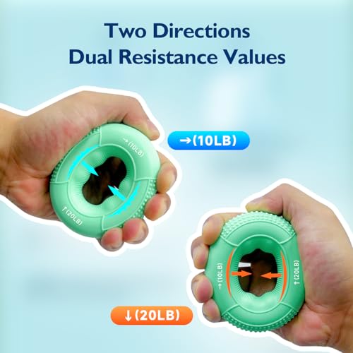 FitBeast Grip Strength Trainer, Finger Exerciser, Forearm Strengthener 9-Piece Kit, Hand Grip Strengthener Targeted Strength, Relief & Recovery - color: Green