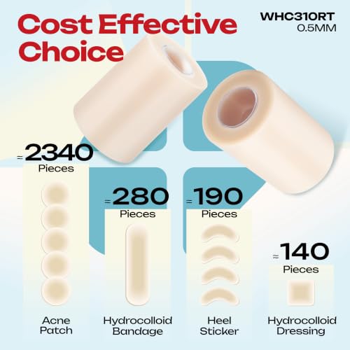 LIFARA Hydrocolloid Roll for Wound Care - Cut-to-Size, Hydrocolloid Patch Bandages with Self-Adhesive, Ultra Absorbent & Waterproof, First Aid Kit Essential (19.7mil/ 0.5mm Thickness, 3in*10ft) - size: 3in*10ft, 19.7mil/ 0.5mm Thickness
