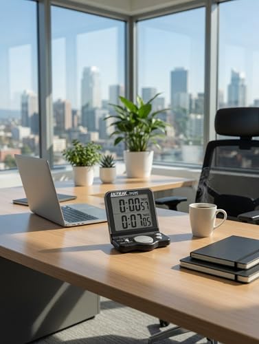 T-4 Jumbo Dual Timer – Large 1” Display Countdown & Count Up Timer, 24 Hour Range, Loud Alarm, Dual Memory, Wall Mount or Tabletop for Classroom, Gym, Office & Meetings