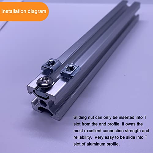 100pcs 2020 Series Sliding T-Nuts Metric M5 Thread Slide in Hammer Head T-Nut for Standard 6mm T-Slot Aluminum Extrusion Profile - style: 100pcs 20 Series Slide T Nut