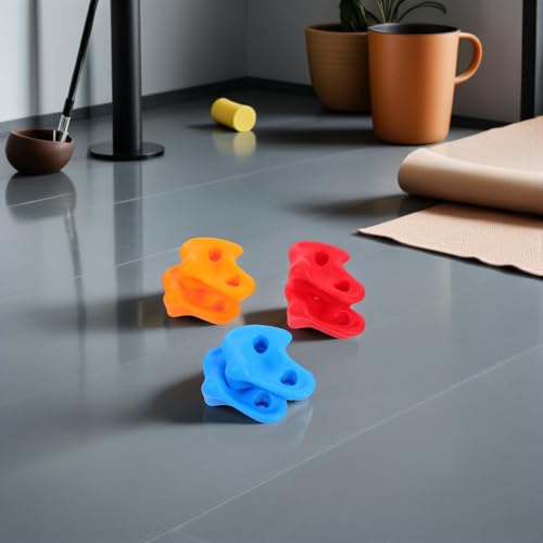 6pcs Climbing Wall Holds Kit, Thickened Indoor Outdoor Playground Climbing Rock Attachments with Blue Red Orange Grips for Home and Sports Play Sets