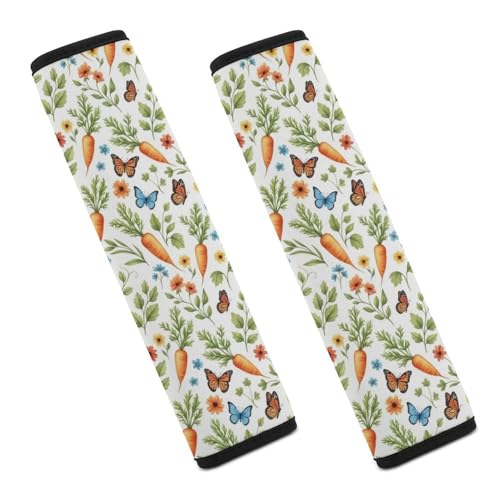 2 Pack Cute Rabbit Bunny Car Seat Belt Pad Soft Padded Seat Belt Cushion for Child, Stroller Pushchair High Chair, Shock Absorption - color: Pattern 1066