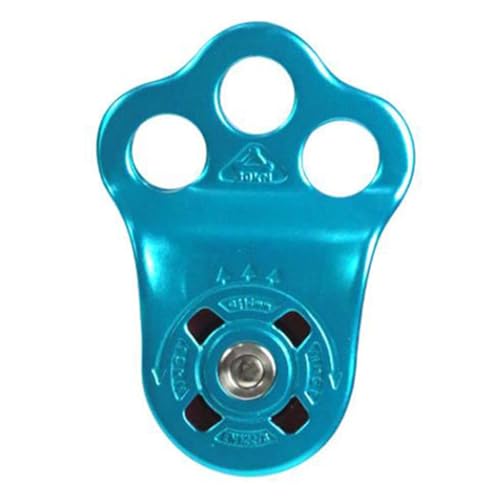Climbing Pulley,30KN Three Holes Ball Bearing Single Pulley,Rock Climbing Pulley for 14mm Rope Hauling, Rock Climbing, Rescue Applications, Zipline Sports Etc