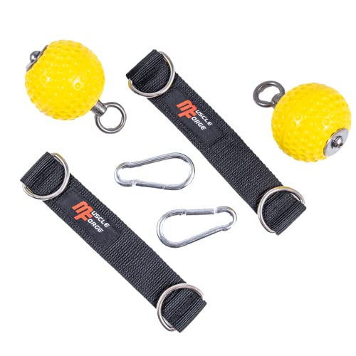 Pull Up Grips Ball – Enhance Grip Strength & Forearm Training – 2.8inch Non-Slip Surface Grip Balls – Includes Carabiners & Straps – Max Load 530lbs – Ideal for Climbing, Calisthenics
