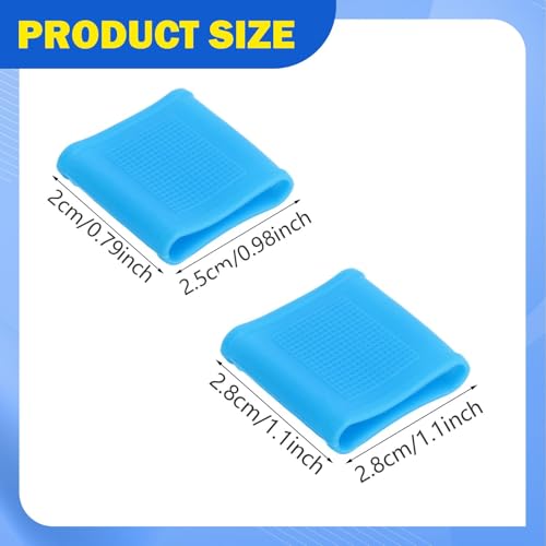 Almencla 8 Pieces Silicone Finger Sleeves Non Slip Soft Finger Covers Reusable Finger Protectors Thumb Brace Support Anti Slip Finger Cot Suitable for Gym, Blue L - color: Blue L