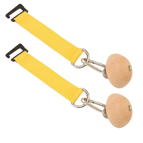 RiToEasysports 2PCS Pull Up Grip Balls, Sturdy Beech Wood Iron Faux Nylon Half Sphere Rock Climbing Holds for Strength Training Hand Exercise Home Gym Workout, with Comfortable Grip for
