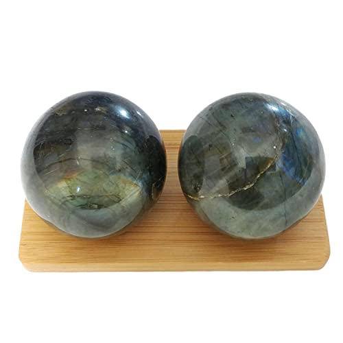 Top Chi Labradorite Baoding Balls for Hand Therapy, Exercise, and Stress Relief (Medium 1.6 Inch) - size: Medium 1.6 Inch