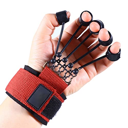 Finger Stretcher Exerciser Grip Strength Trainer 60lb Finger Extensor Trainer Finger Resistance Band Finger Strengthener for Hand Red 18x5 Cm