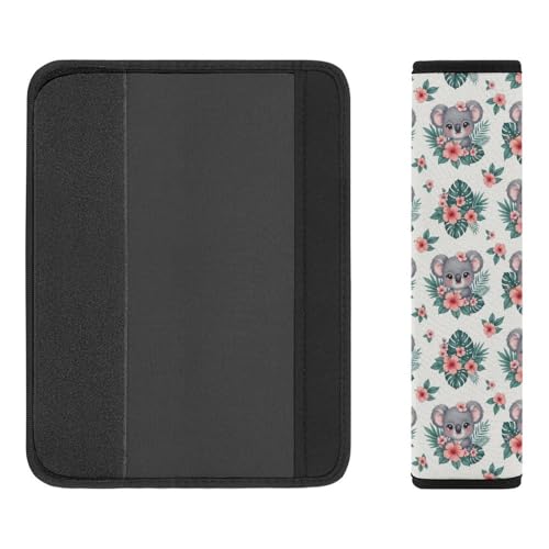 Universal Soft and Comfortable Seat Belt Cover for Adult Use, Stroller Pushchair High Chair, 2 Pack Cute Koala Pink Floral Shoulder Harness Cover - color: Pattern 606