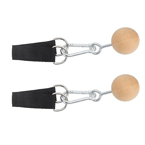 Wooden Pull Up Balls, Rock Climbing Holds Training Set, Arm Strength Trainer with Stainless Steel Hook and Nylon Webbing, Durable Exercise Equipment for Home Gym and Outdoor Workou