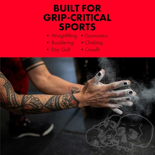 Death Grip Doom Stone Chalk Discs – 4 x 60g Gym Chalk Blocks – 100% Pure Magnesium Carbonate for Rock Climbing, Bouldering, Weightlifting, Gymnastics & Training