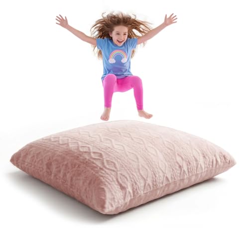 Matini Home Crash Pad 48" X 60" - High-Density Foam Floor Landing Mat, Professional Gymnastics Equipment for Impact Support, Jumping and Lounging - Pink - color: Pink 48" X 60"