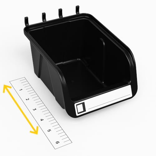 WallPeg Pegboard Bins - 6 Each 7" & 6 Each 5" ORGANIZING Bins - Hooks to Peg Board Panel Organize Hardware Arrange Accessories Workbench Tool Organizer Garage Storage -Made in USA- - style: 6 (7" Bins) & 6 (5" bins)