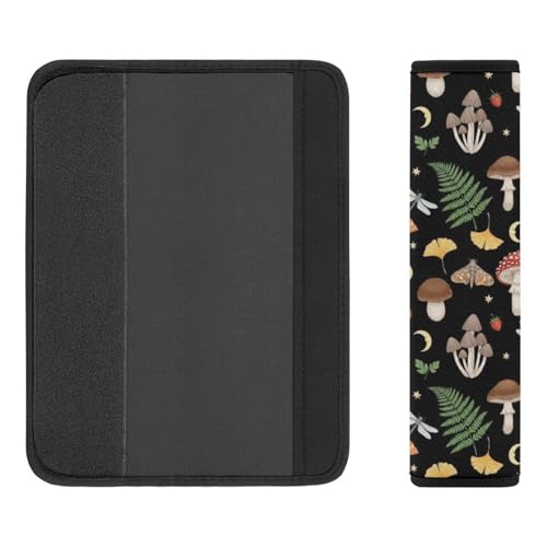2 Pack Mushrooms Moth Car Seat Belt Pad Breathable Shoulder Harness Cover for Adult Use, Stroller Pushchair High Chair, Pressure Relief - color: Pattern 994